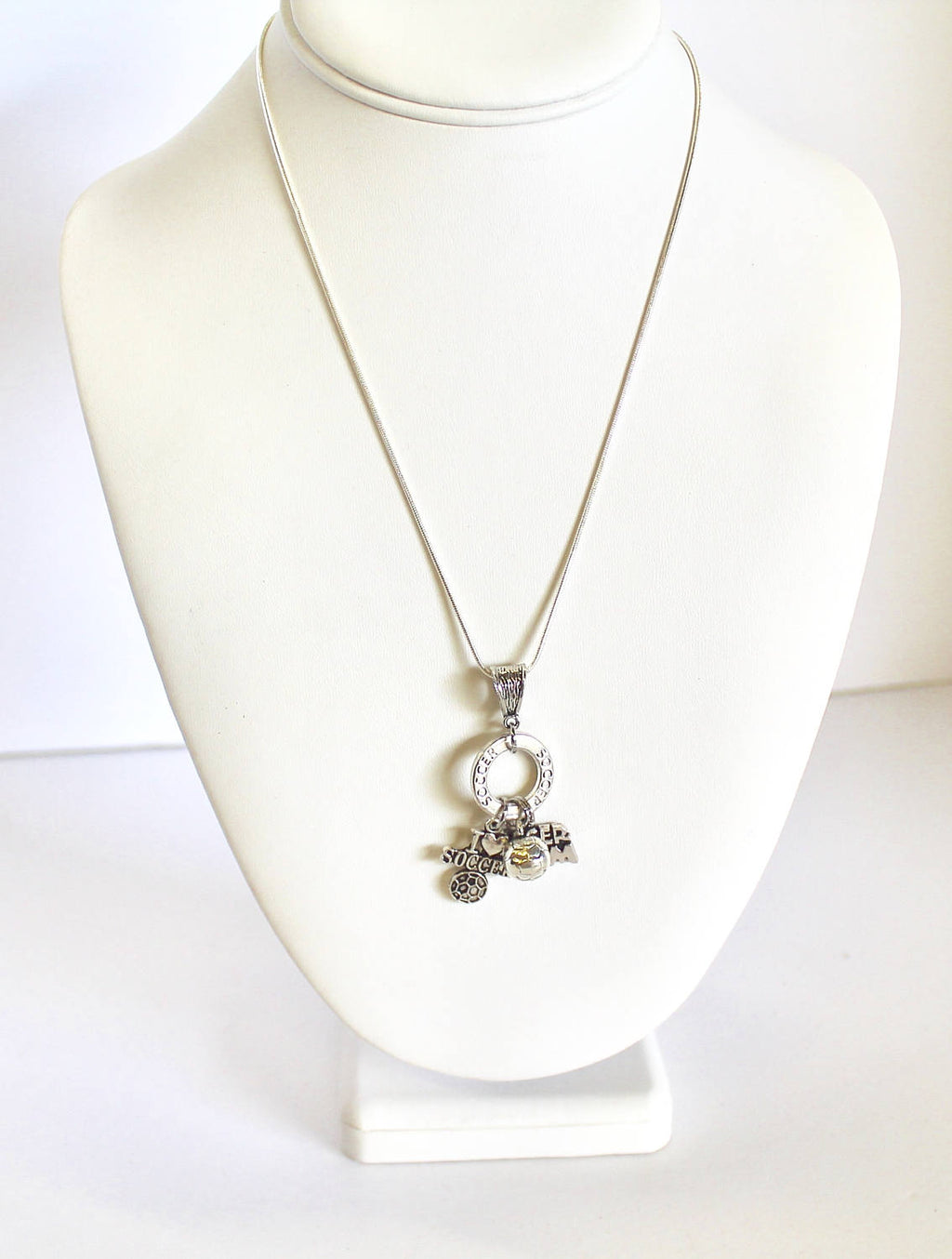 Soccer Mom Charm Pendant on Silver Chain, Soccer Gift, Soccer Jewelry, Gift For Her, Soccer Mama, Girlfriend Gift, Soccer Team Mom