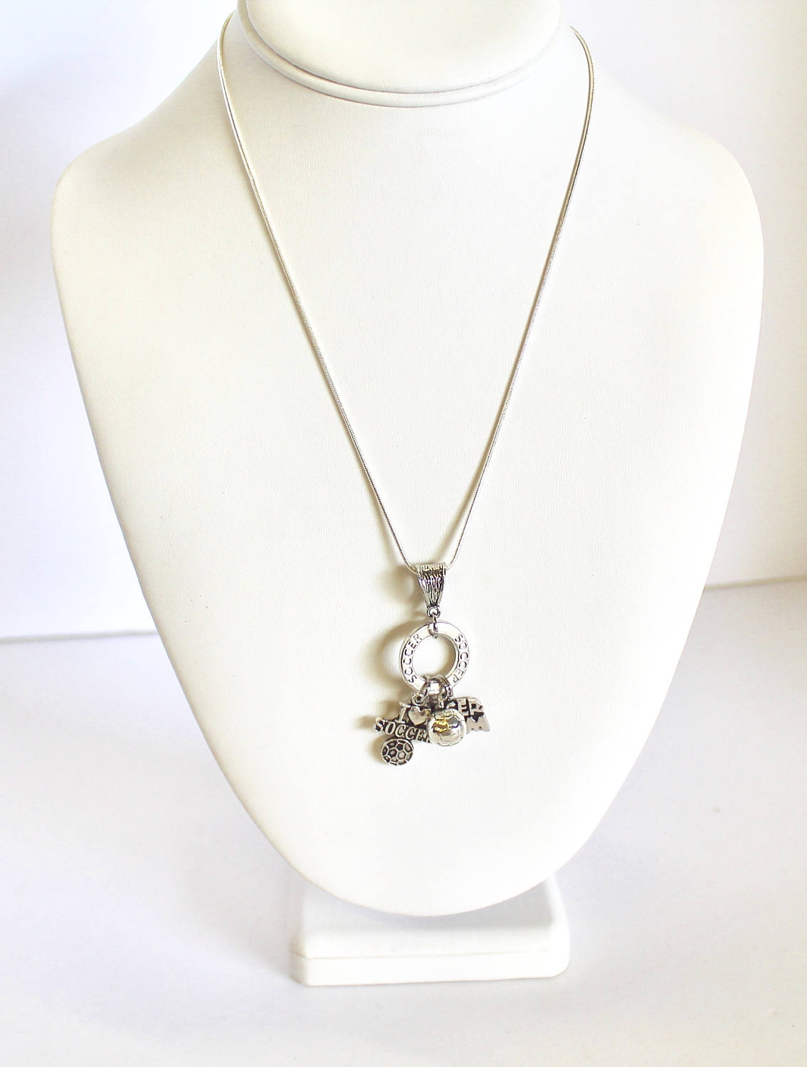 Soccer Mom Charm Pendant on Silver Chain, Soccer Gift, Soccer Jewelry, Gift For Her, Soccer Mama, Girlfriend Gift, Soccer Team Mom